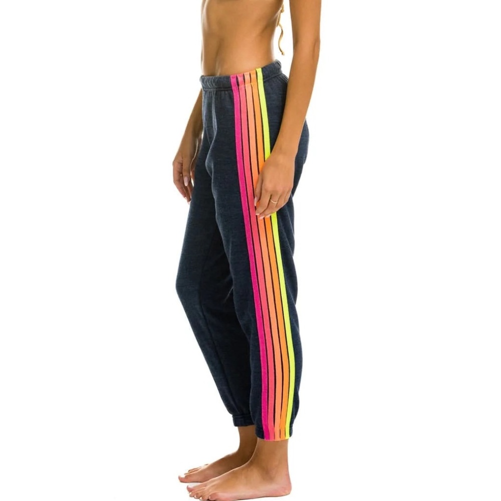 Aviator Nation Sweatpants - Navy / Neon Rainbow XL